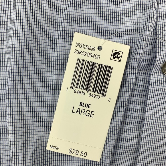Calvin Klein Mens Extra Slim Fit Stretch Untucked Button Down Shirt Blue L - Picture 2 of 4